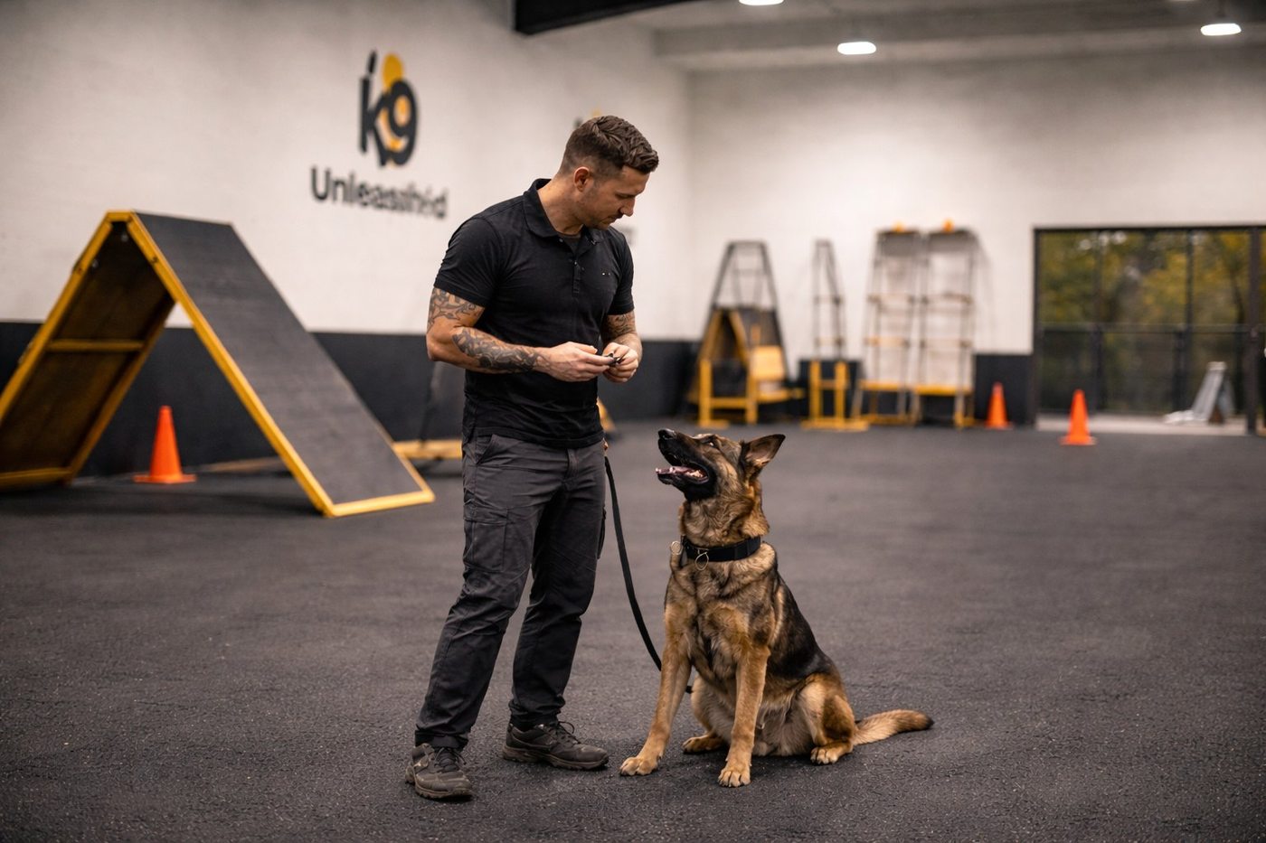 Instalación interior de entrenamiento canino K9 en Miami